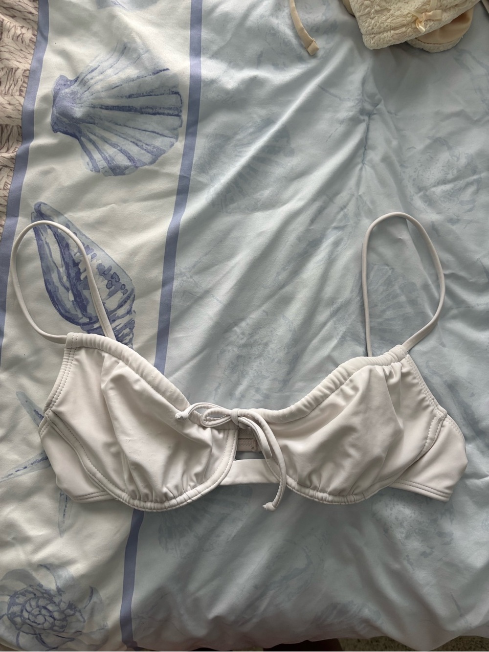 Xhilaration White Tie-Front Bikini Top